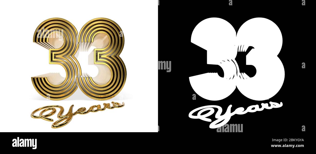 Number 33 (number thirty-three) anniversary celebration design with ...