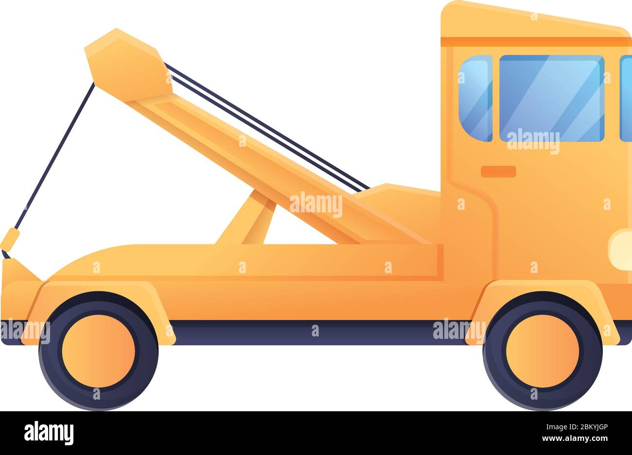 Crane tow truck icon. Cartoon of crane tow truck vector icon for web