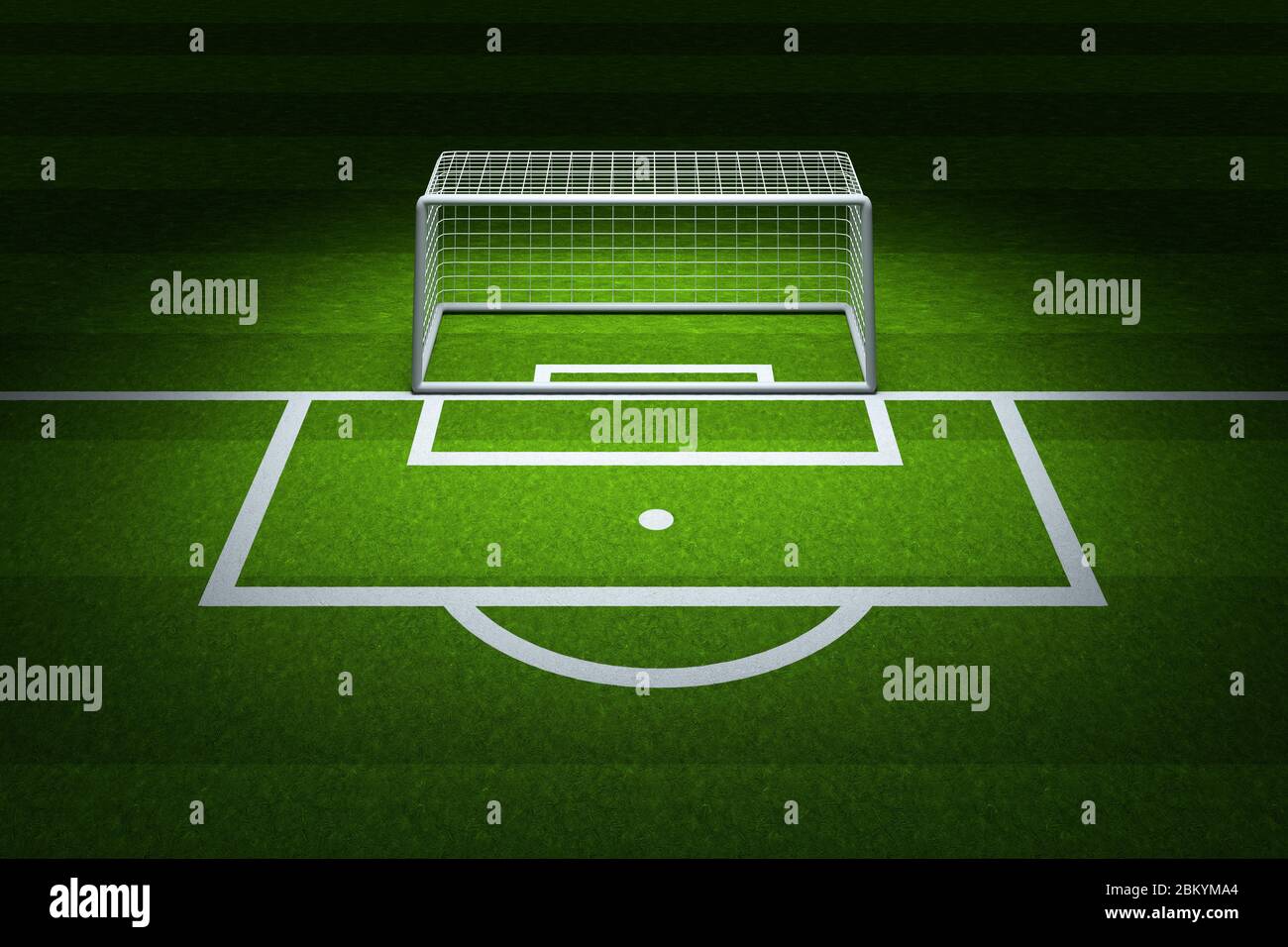 The empty football field with top light illuminated, 3d rendering. Computer  digital drawing Stock Photo - Alamy