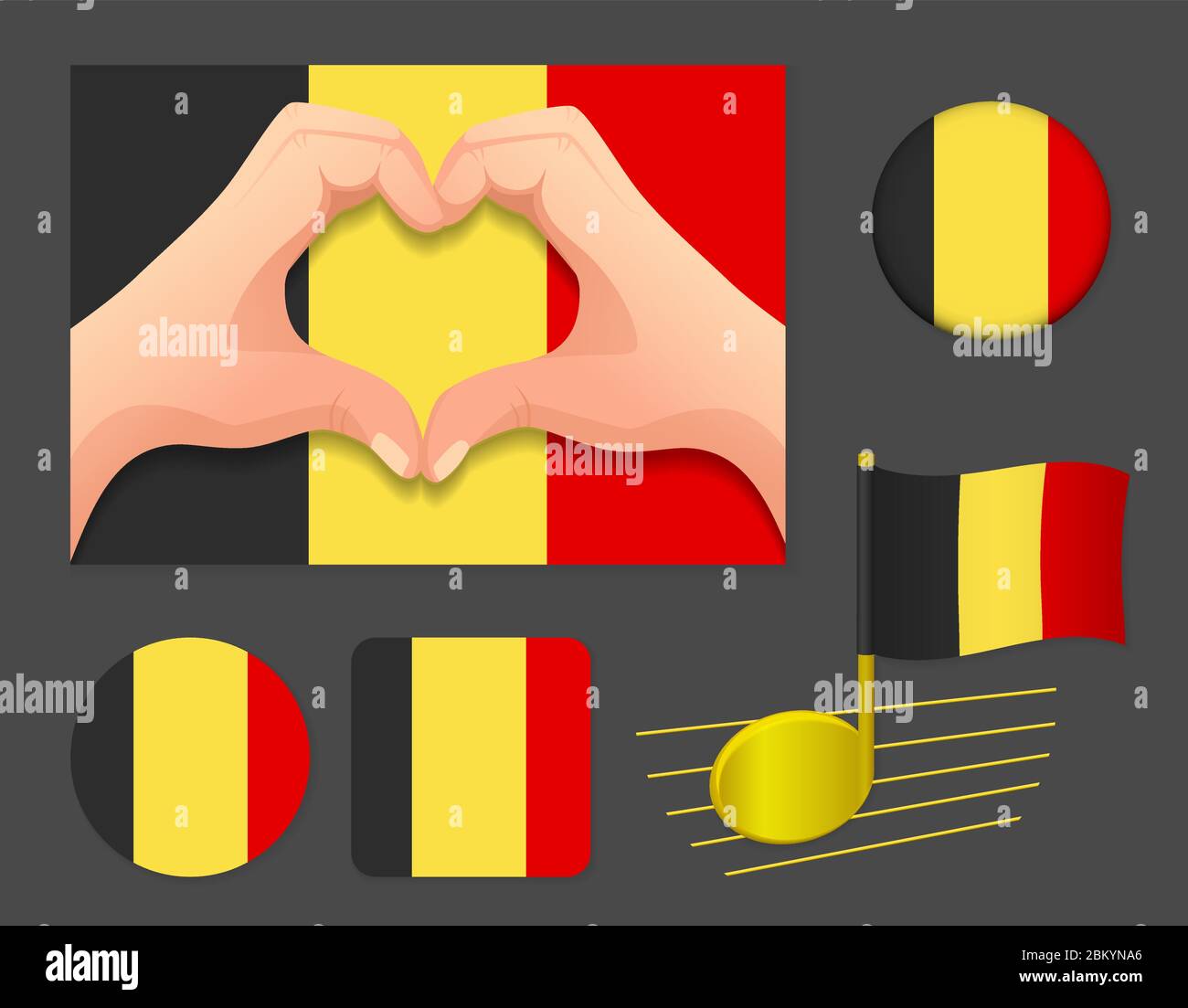Belgium flag icon. National flag of Belgium vector illustration Stock ...