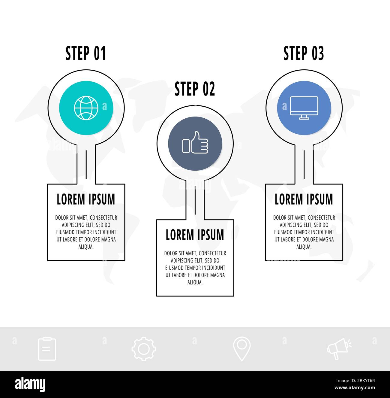 Infographic circular with 3 steps, parts, icons. Flat vector template. Can be used for diagram, business, web, banner, workflow layout, presentations Stock Vector