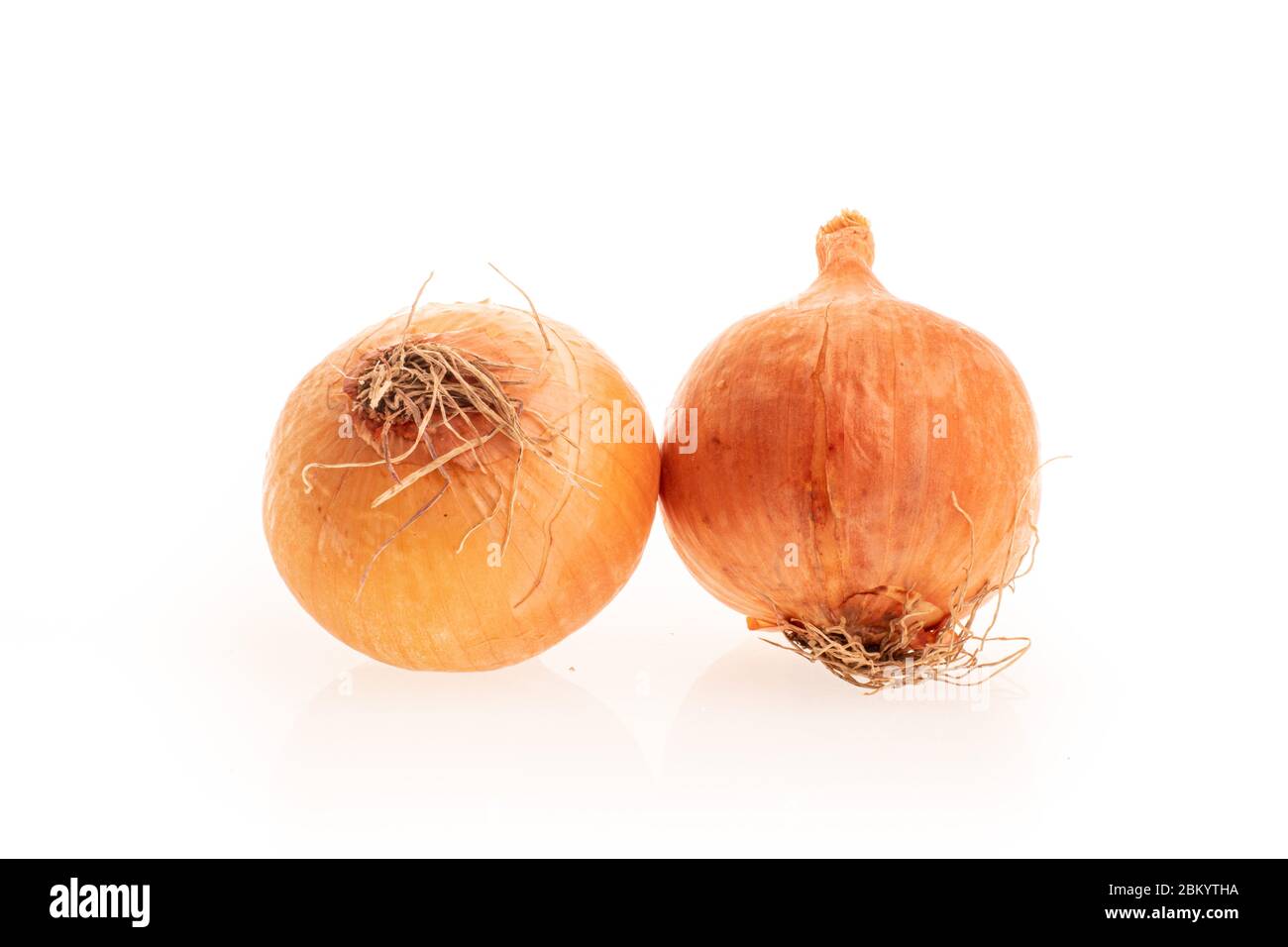 Two Onions orange isolated on white background Stock Photo