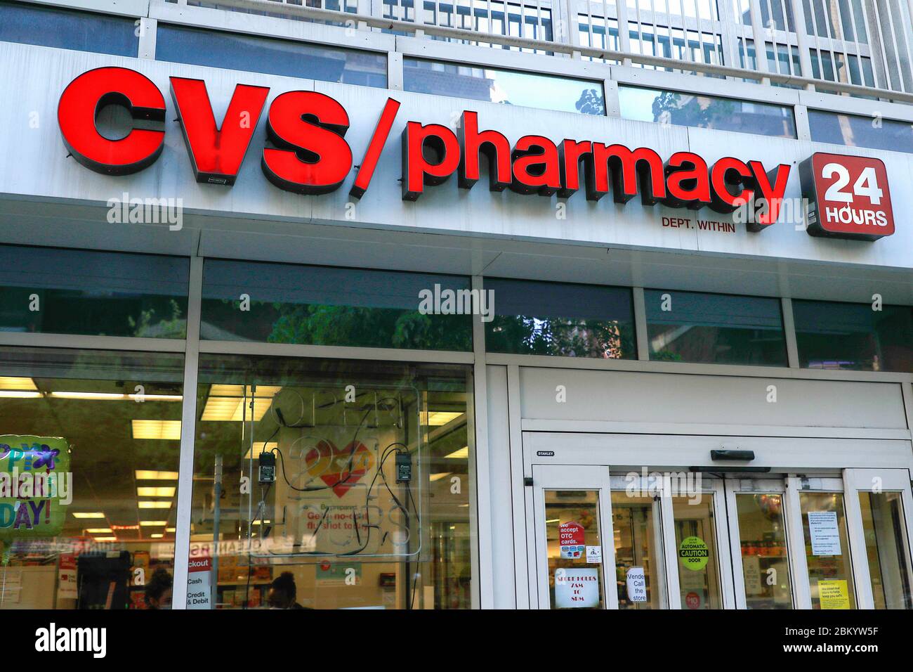 New York, USA. 5th May, 2020. CVS pharmacy logo seen on one of their ...