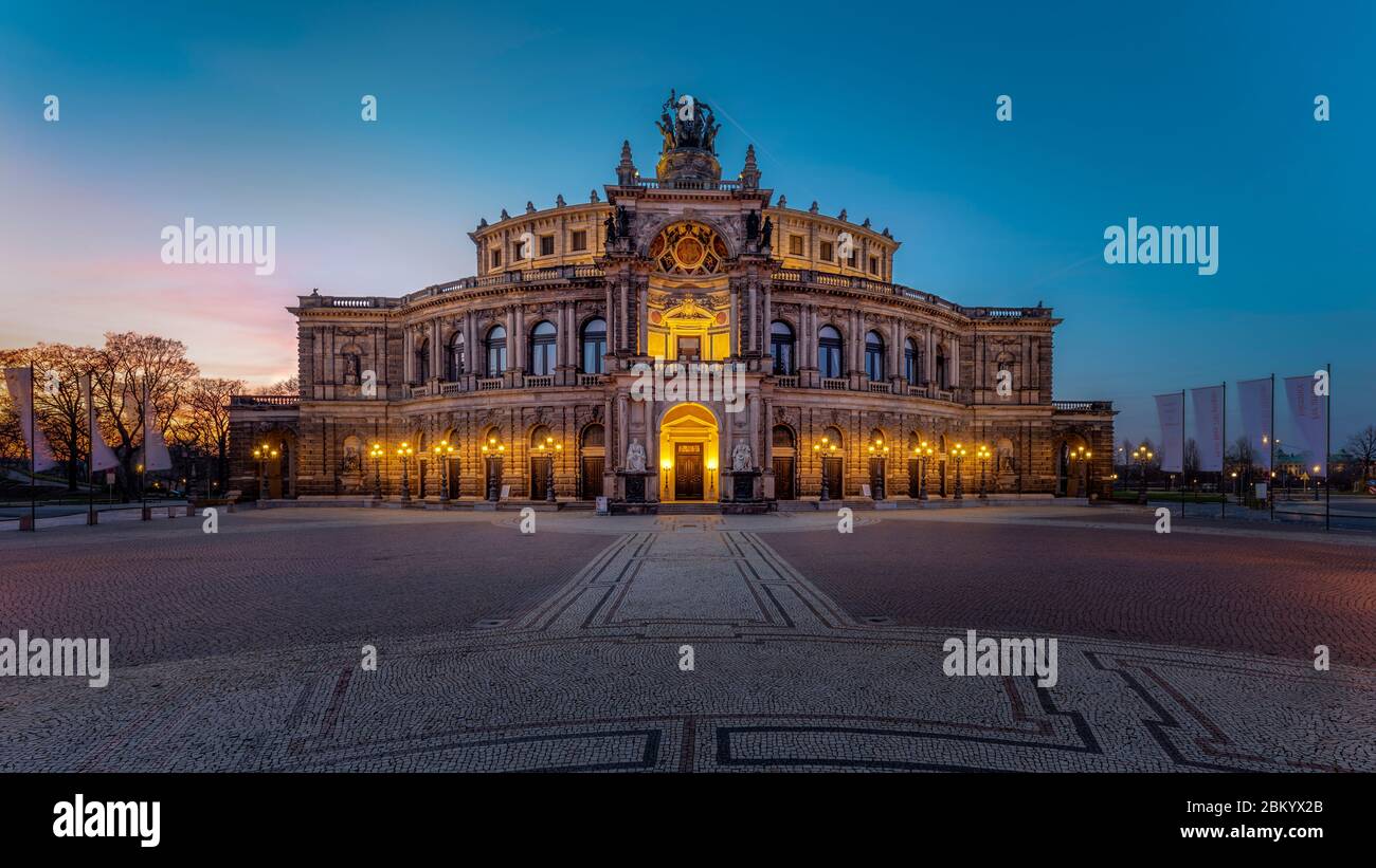 Dresden at Night | Dresden bei Nacht Stock Photo