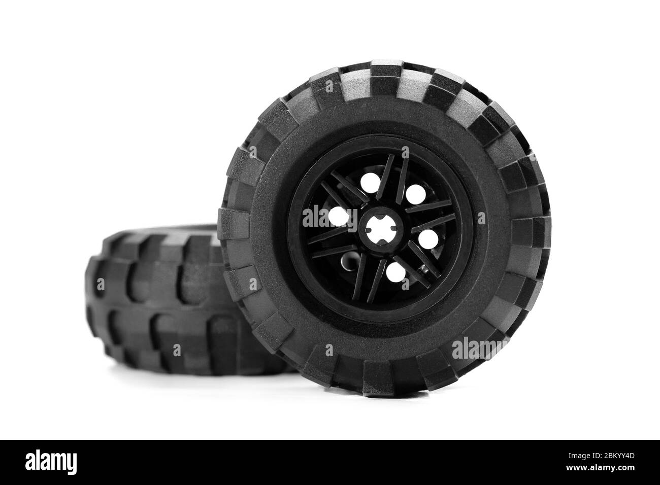 Car tire isolated on white background. Truck tire isolated. Stock Photo