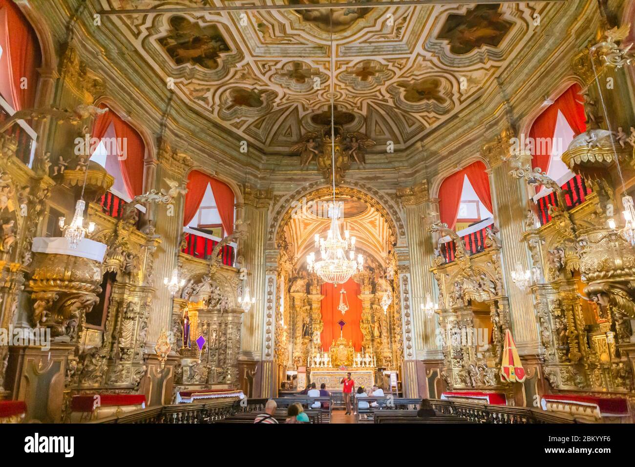 Nossa Senhora do Pilar church interior, 1754, Ouro Preto, Minas Gerais state, Brazil Stock Photo