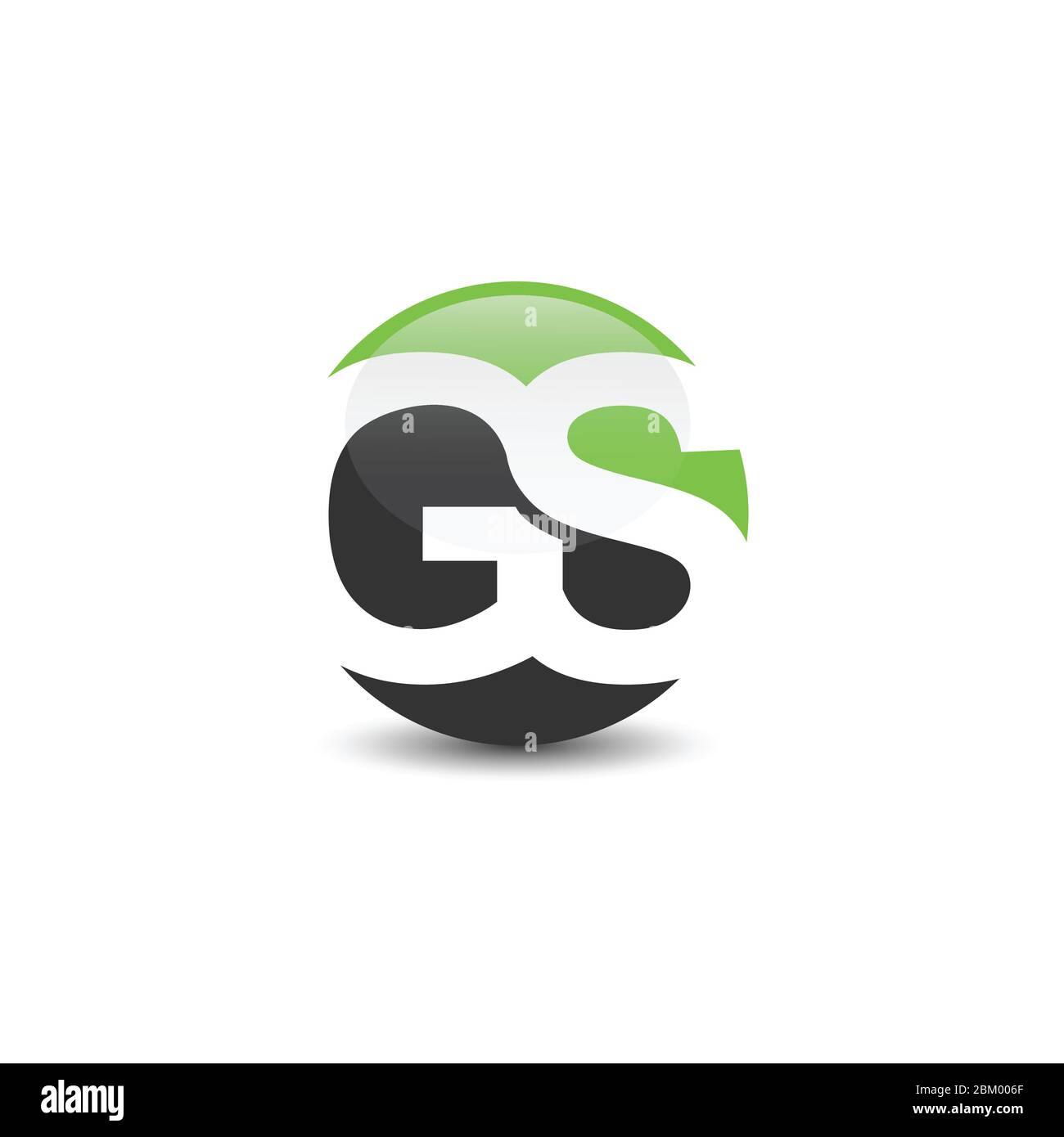 Circle letter GS logo concept in negative space design style image vector illustration Stock Vector