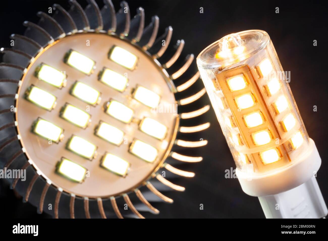 illuminated energy saving G9 led light and an illuminated led spotlight