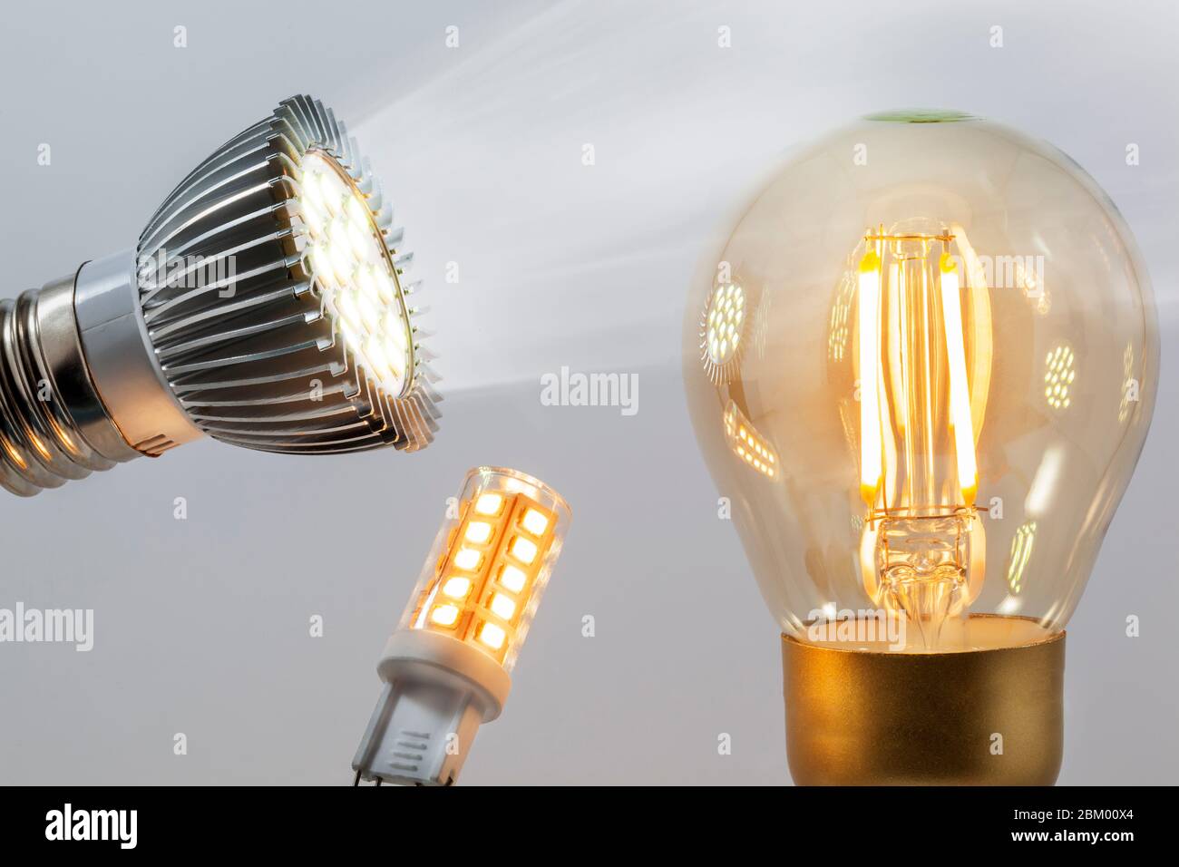 Energy saving illuminated warm led lights and a cold led spotlight with