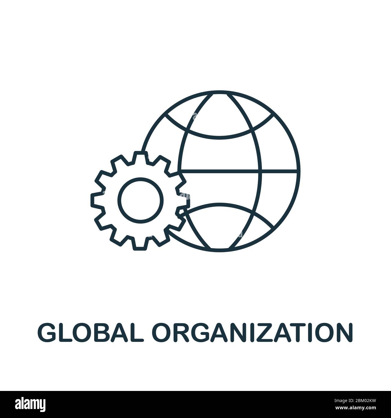 Global Organization icon from global business collection. Simple line Global Organization icon for templates, web design and infographics Stock Vector