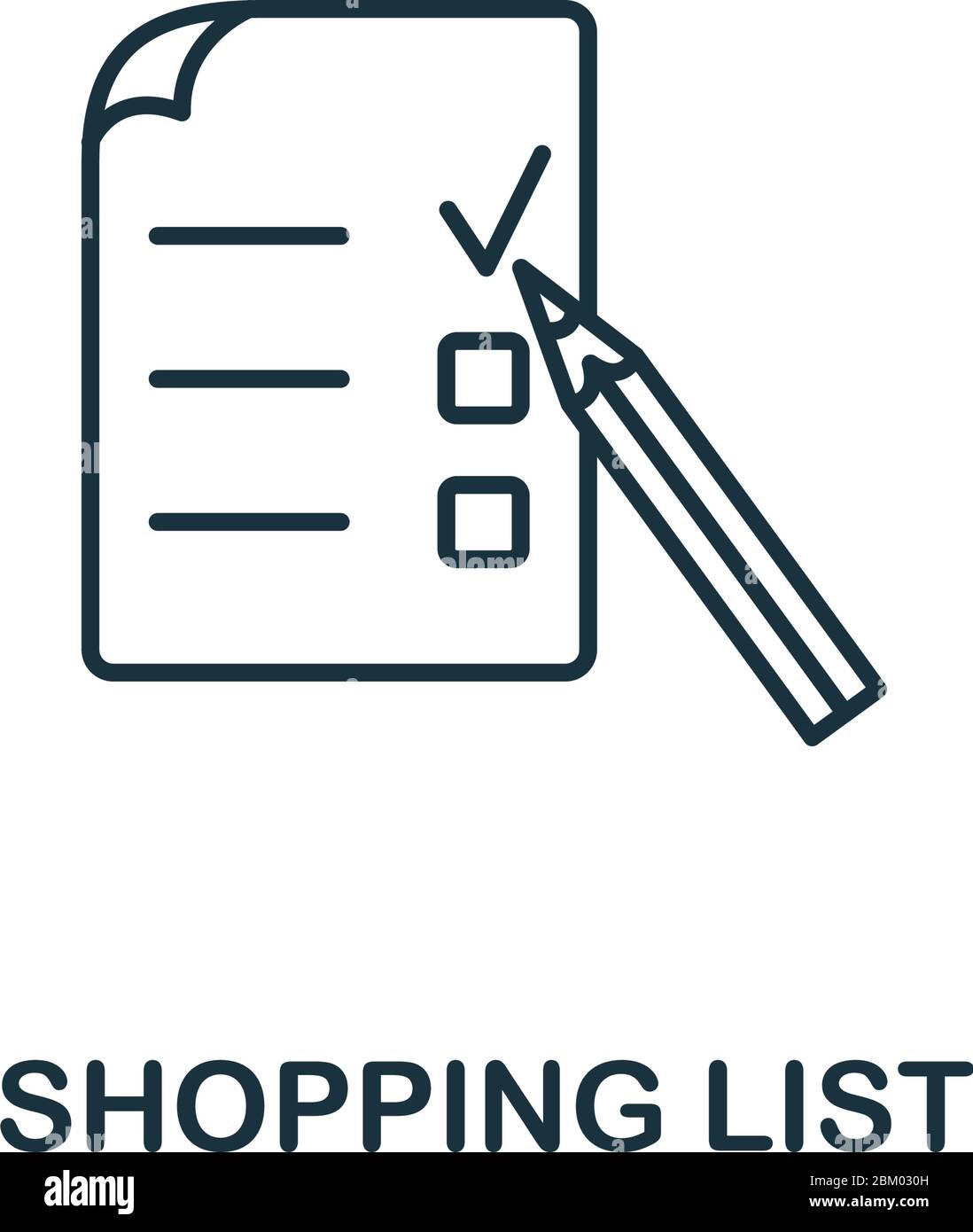 Shopping List icon. Line style symbol from shopping icon collection