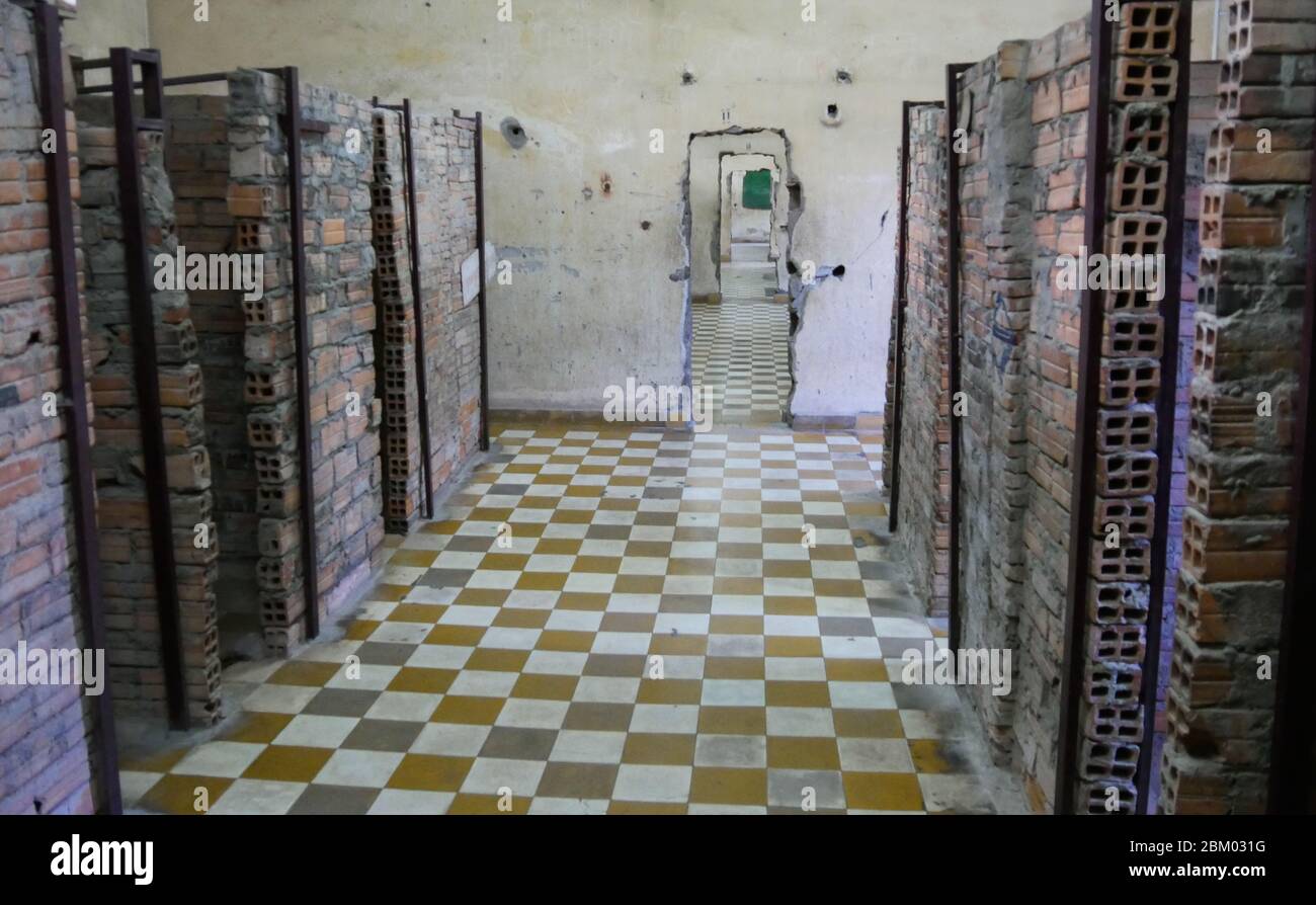 The Genocidal Crime Museum 'Tuol Sleng' S-21 Genocide Museum ( Phnom Penh- Cambodia) Stock Photo