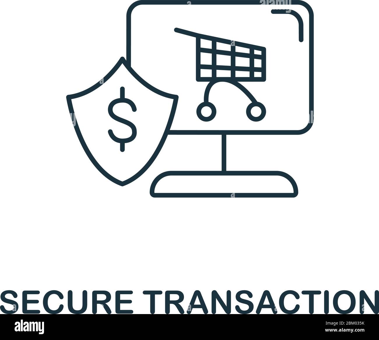 Secure Transaction icon. Line style symbol from shopping icon ...