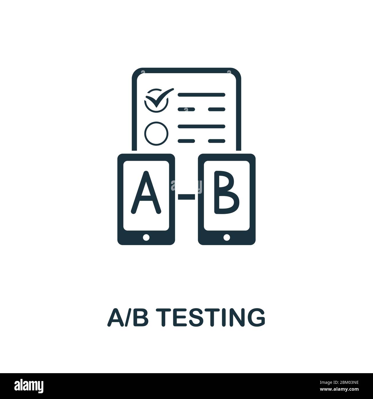 A/B Testing icon from mobile app development collection. Simple line A ...