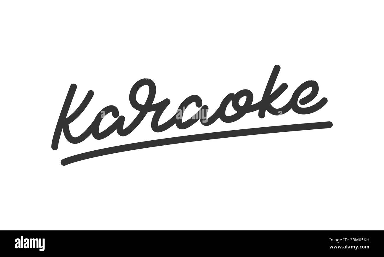 Karaoke. Lettering calligraphy for Karaoke bar, club Stock Vector