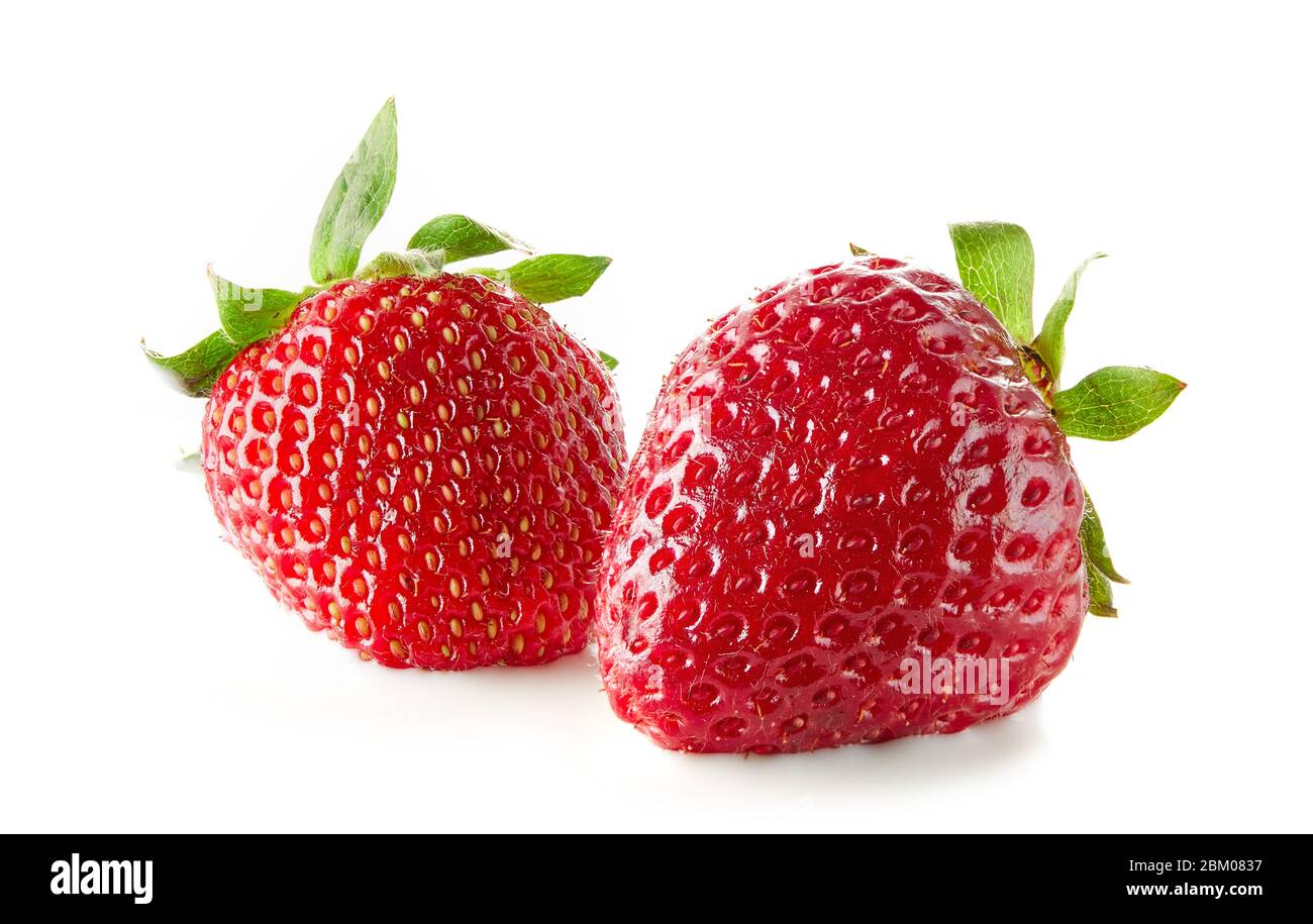 fresh ripe strawberries in a milk, full depth of field Stock Photo