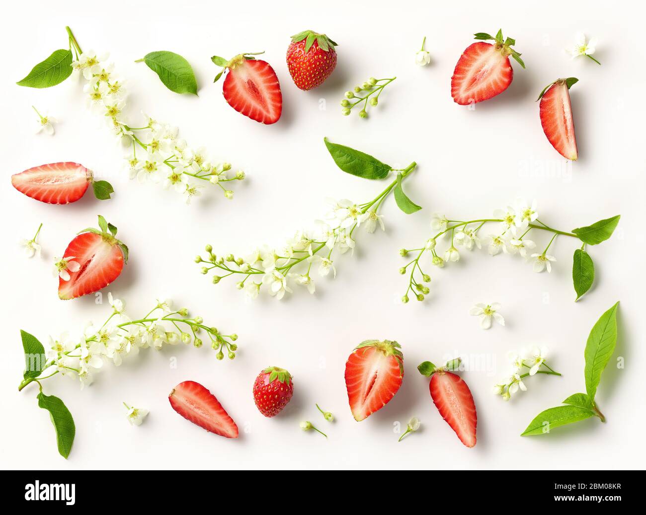 Flat lay bird cherry Cut Out Stock Images & Pictures - Alamy