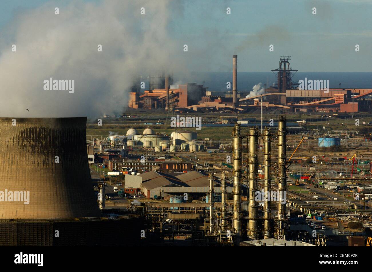 Wilton industry with gas fired power station on left; Teesside UK Stock