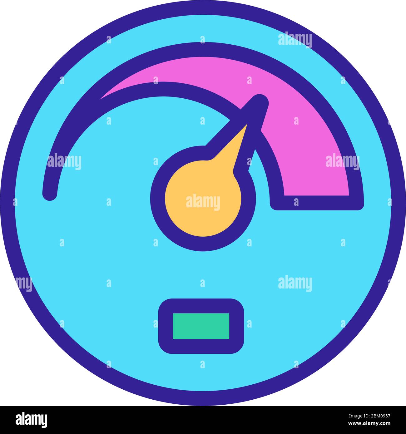 car speedometer icon vector outline illustration Stock Vector