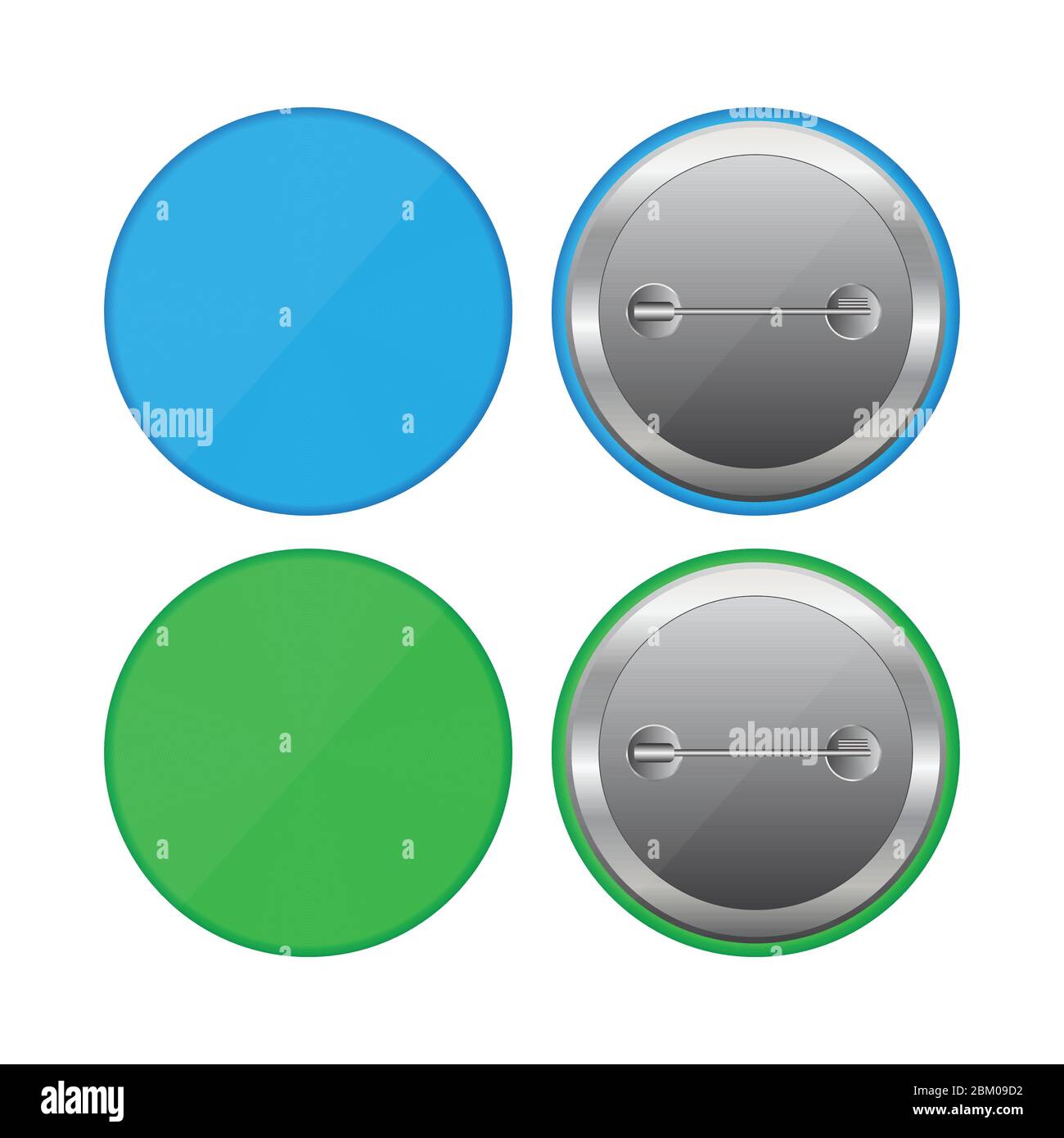 Colored button pins vector illustration isolated on white background Stock Vector Image & Art