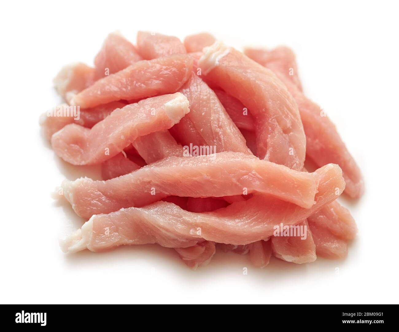 pieces of raw pork meat isolated on white background Stock Photo - Alamy