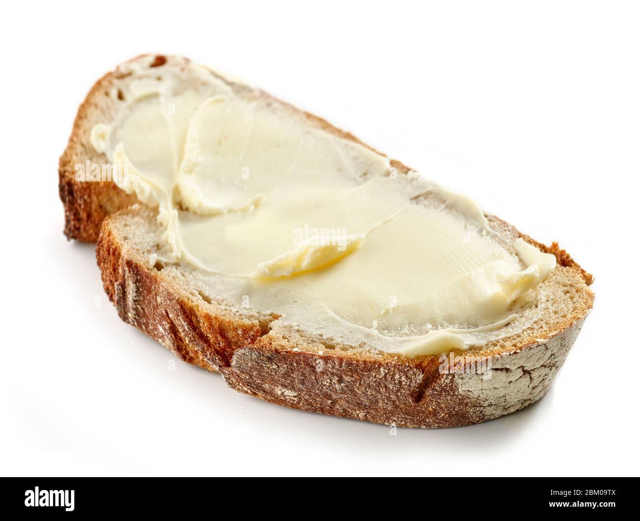 slice of bread with butter isolated on white background Stock Photo Alamy
