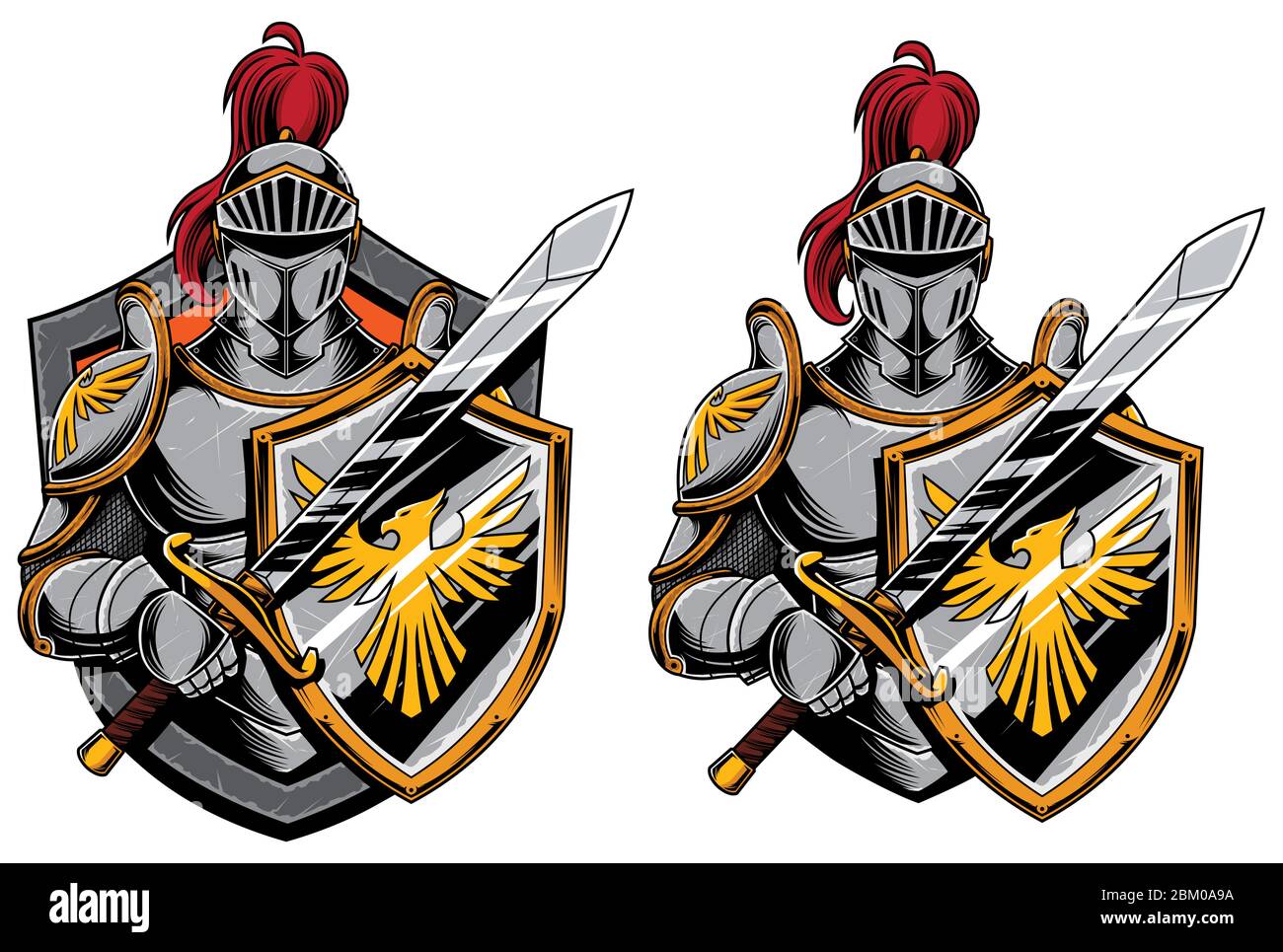 Knights Mascot Symbol Stock Vector
