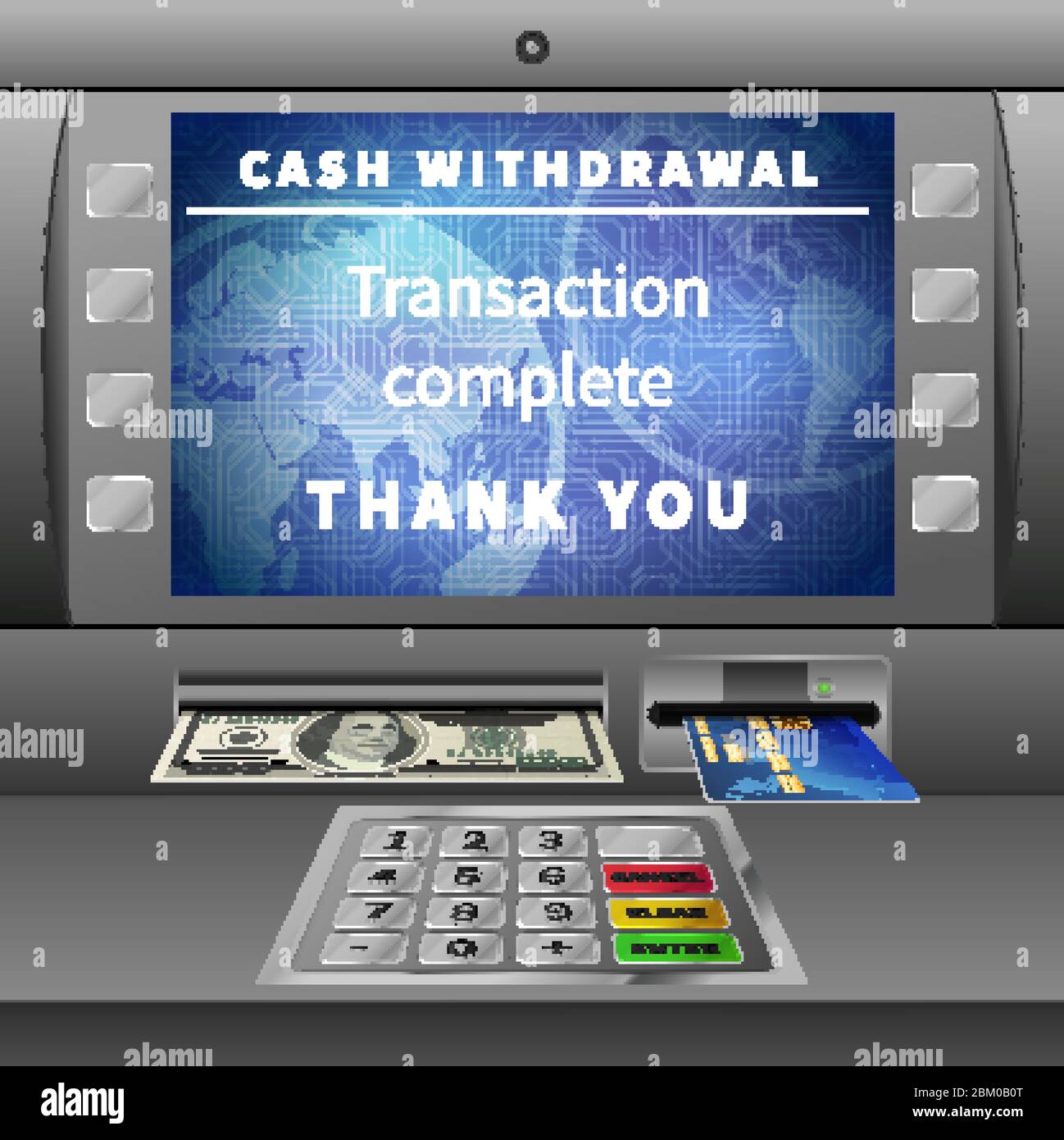 ATM machine with cash withdrawal operation Stock Vector Image & Art Alamy