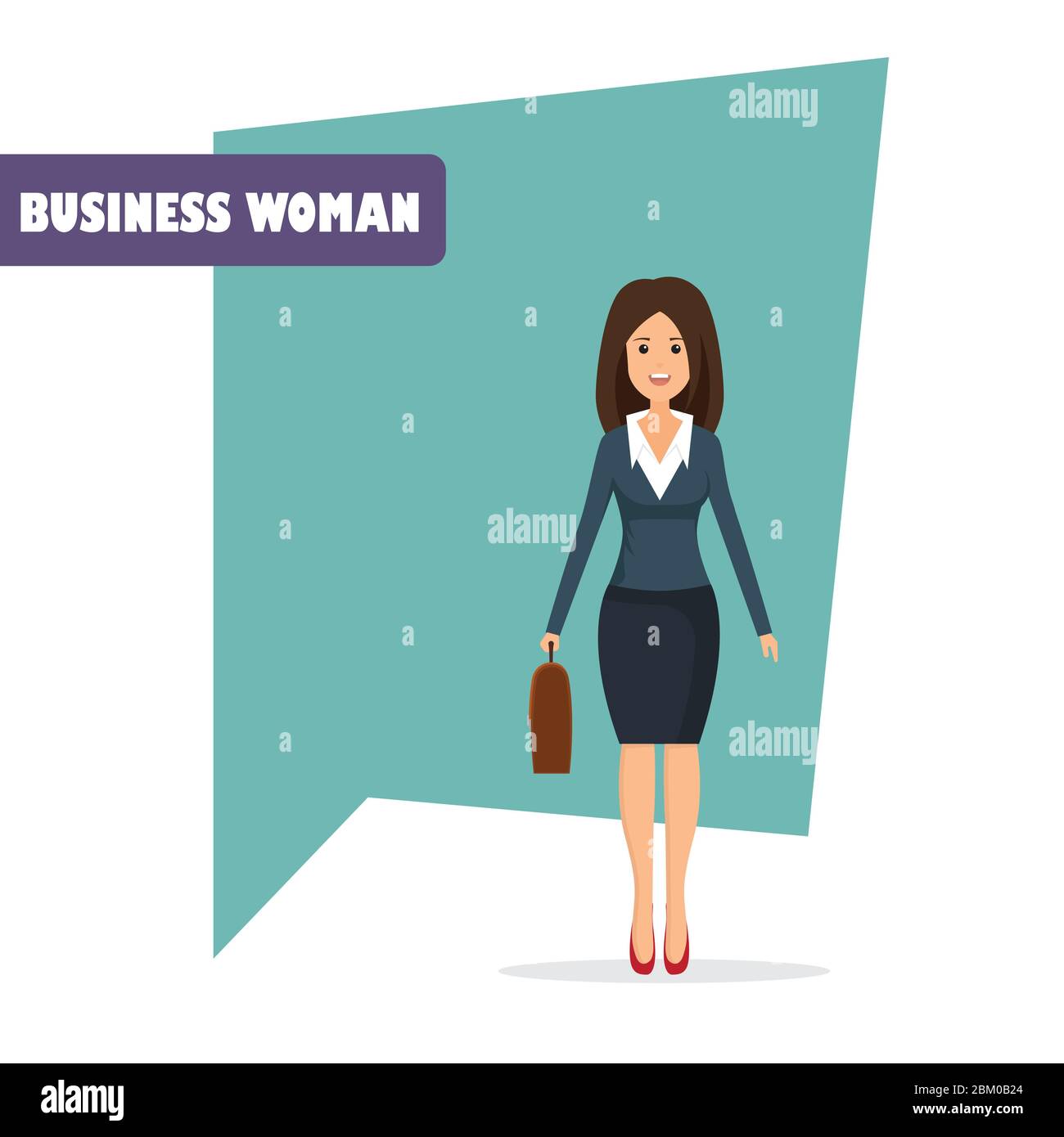 Businesswoman character vector illustration in flat design Stock Vector ...