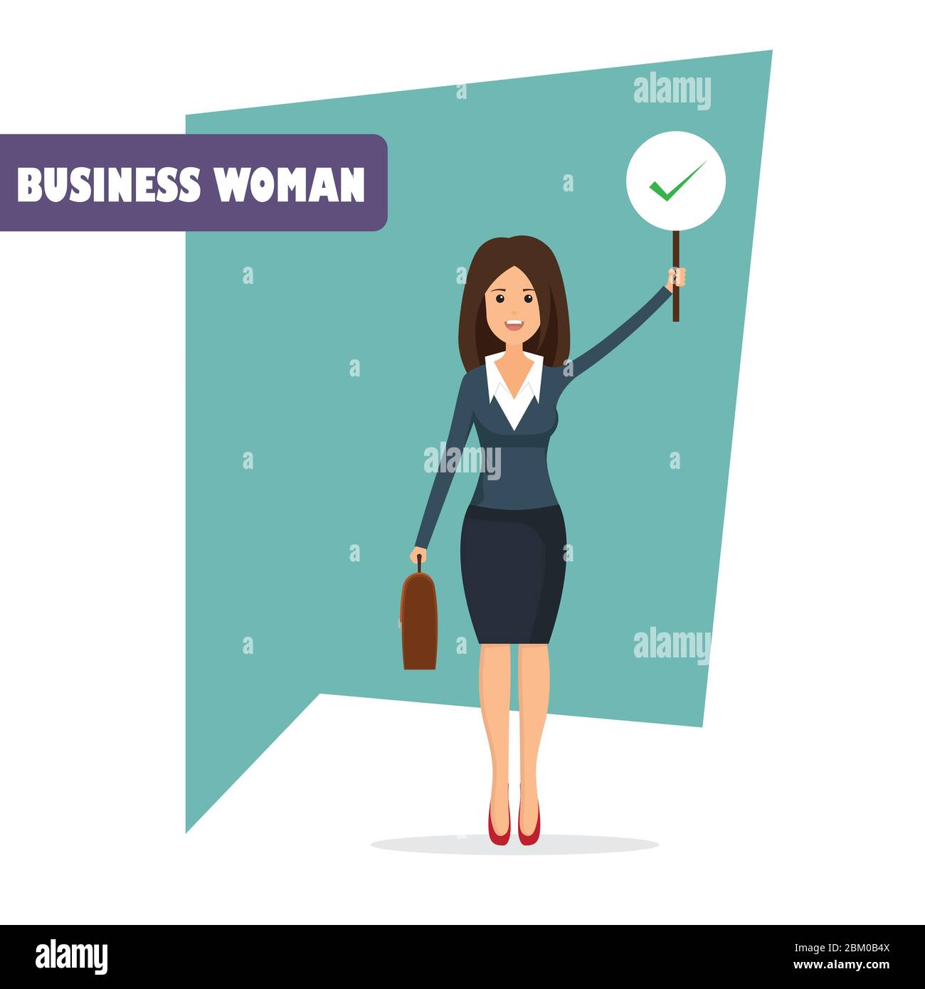 Businesswoman character vector illustration in flat design Stock Vector ...