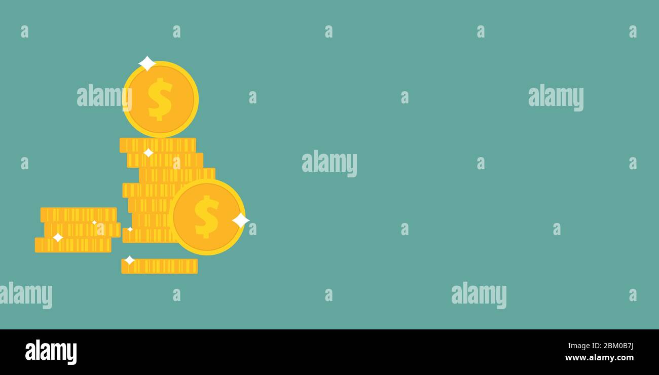 Coins vector illustration in flat design. Golden coins stack Stock ...