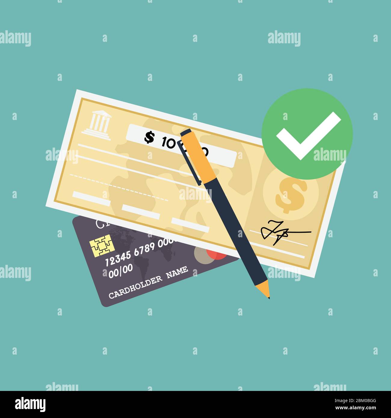 Bank check vector vectors hi-res stock photography and images - Alamy