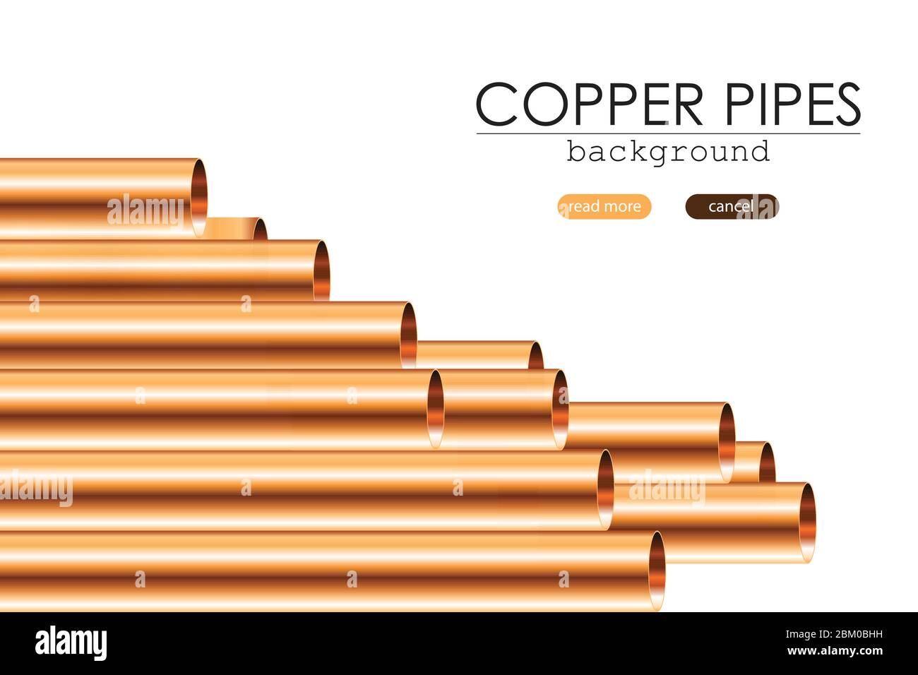 Copper Pipes Vector Illustration Isolated Different Sizes Of Copper Pipes Stock Vector Image Art Alamy