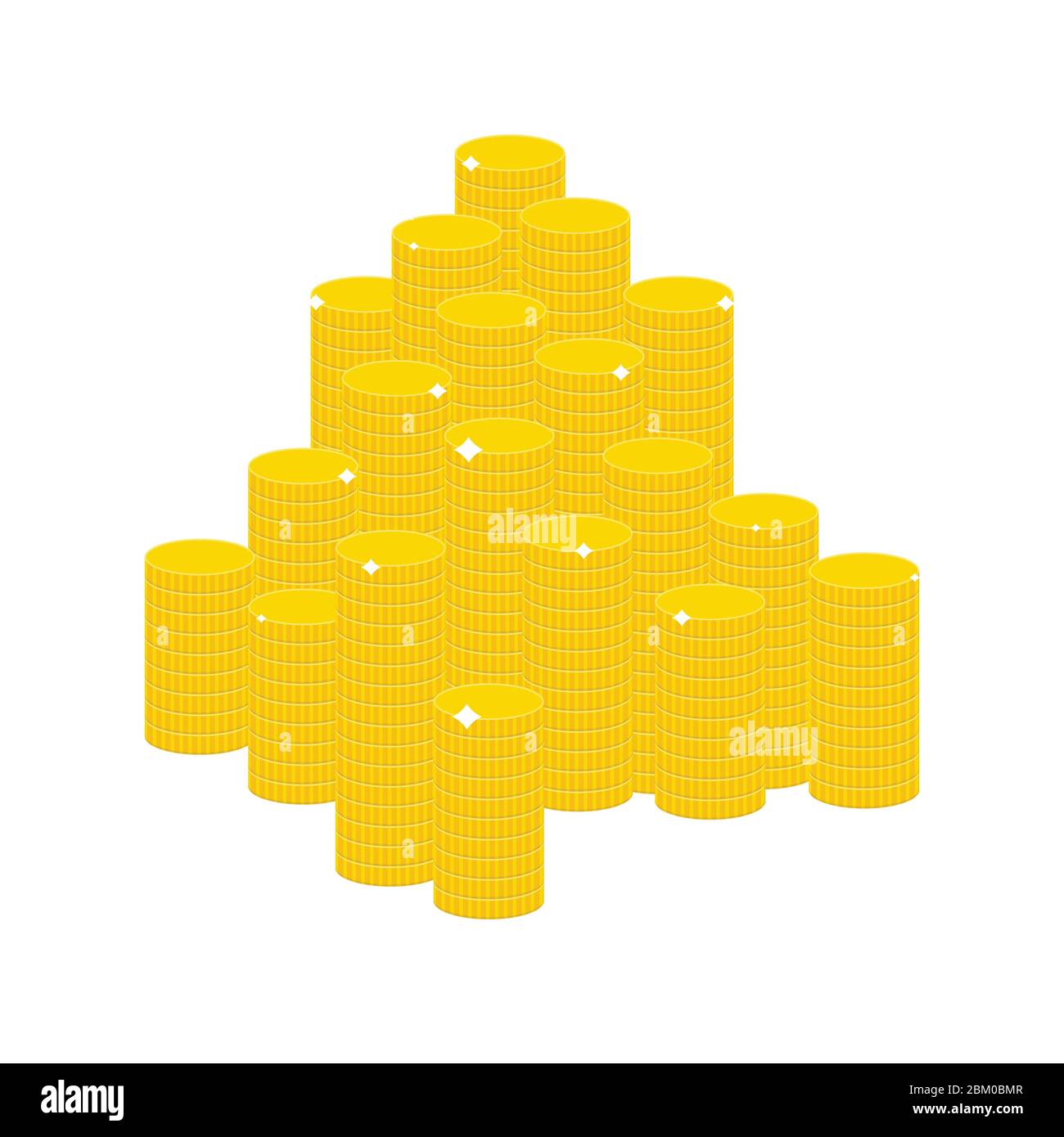 Coins vector illustration in flat design. Golden coins stack Stock ...