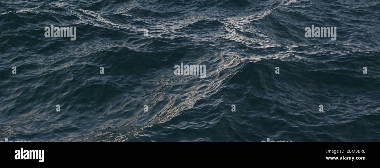 Closeup surface of wavy ocean blue sea water. Abstract Background ...