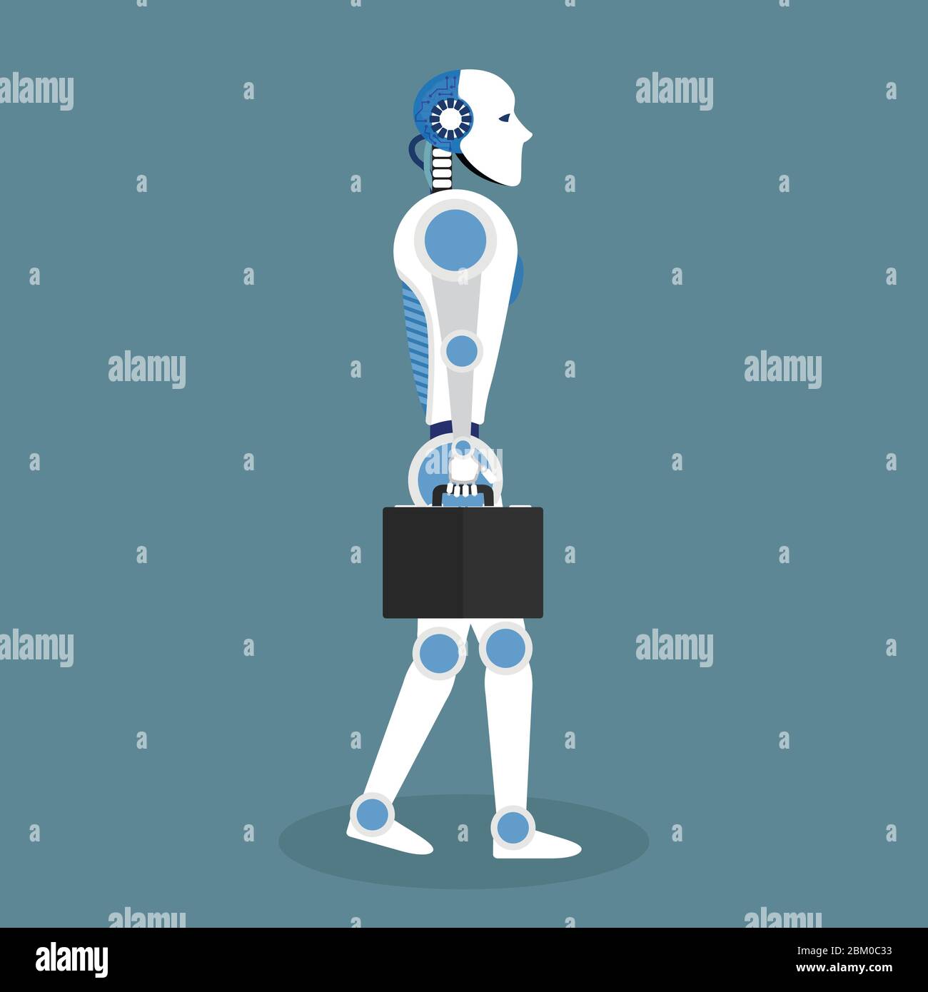 Robot vector illustration in flat design Stock Vector