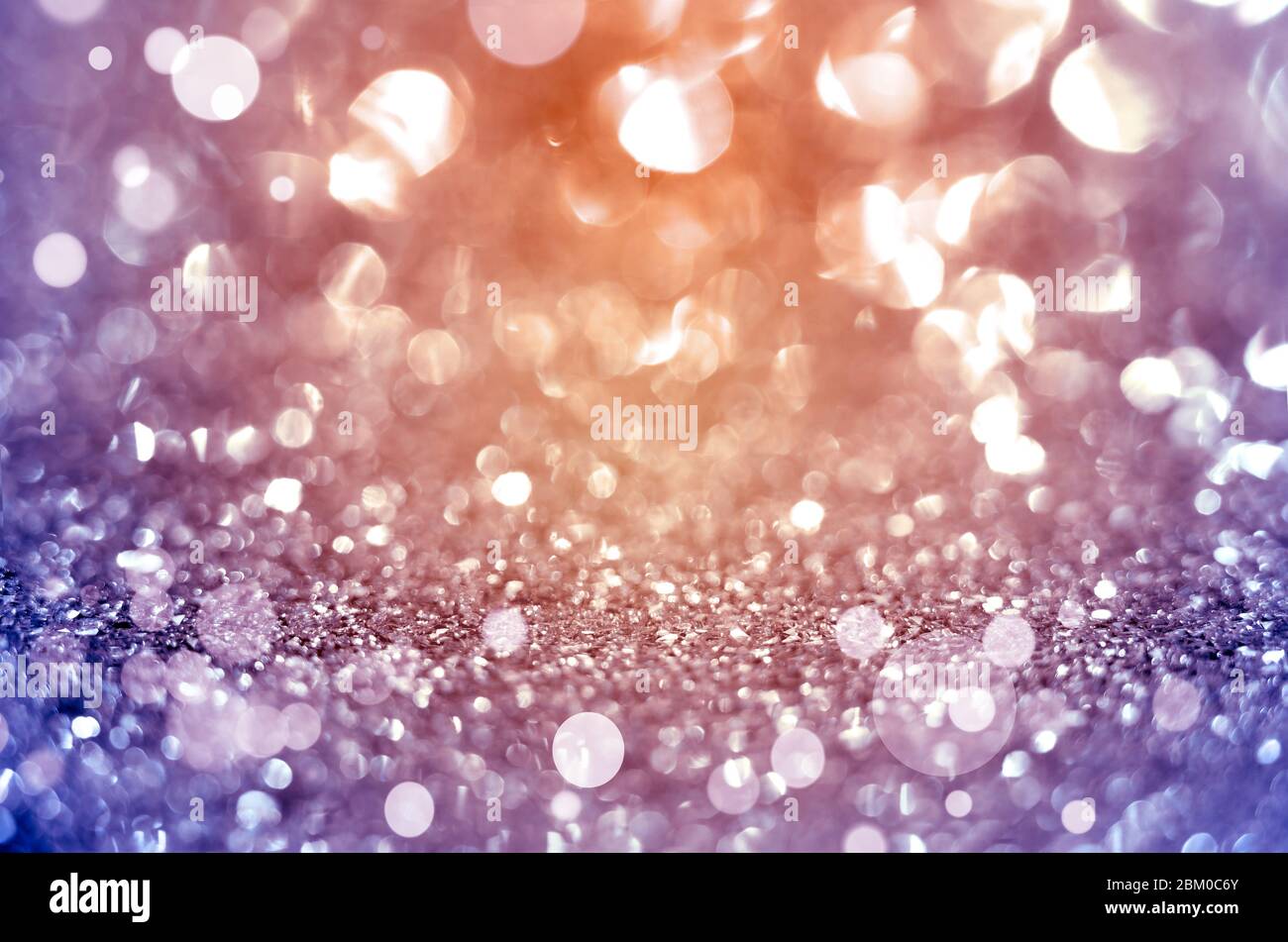 Purple abstract background with glitters. Blurred background. Stock Photo
