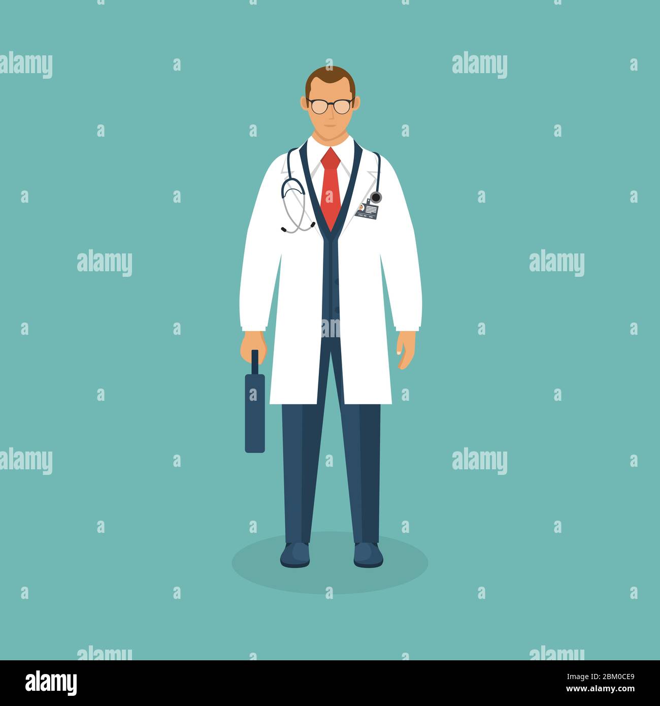 Doctor vector illustration in flat design isolated on blue background