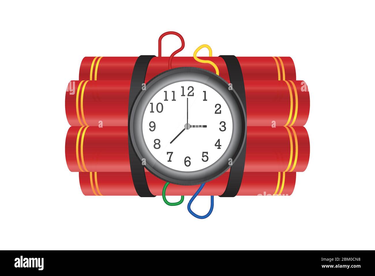 Dynamite with burning fuse vector illustration isolated on white ...
