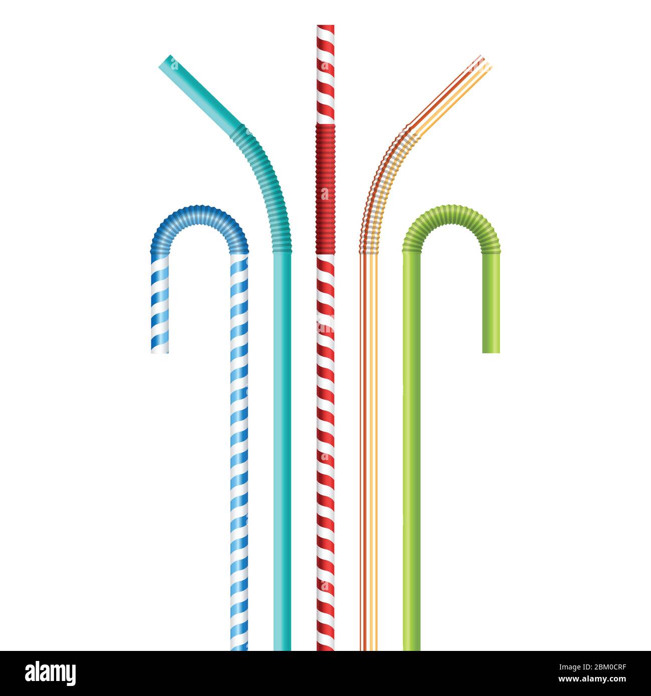 Drinking straws vector illustration isolated on white background Stock