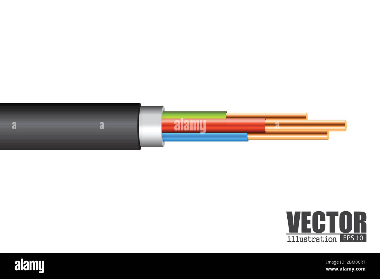 Electric cable vector illustration isolated on white background