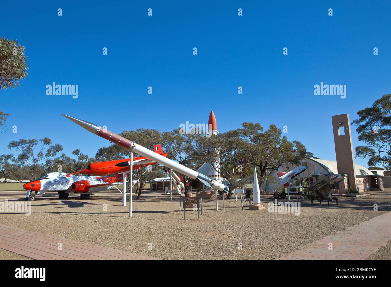 Woomera National Aerospace & Missile Park exhibits, South Australia, Australia Stock Photo