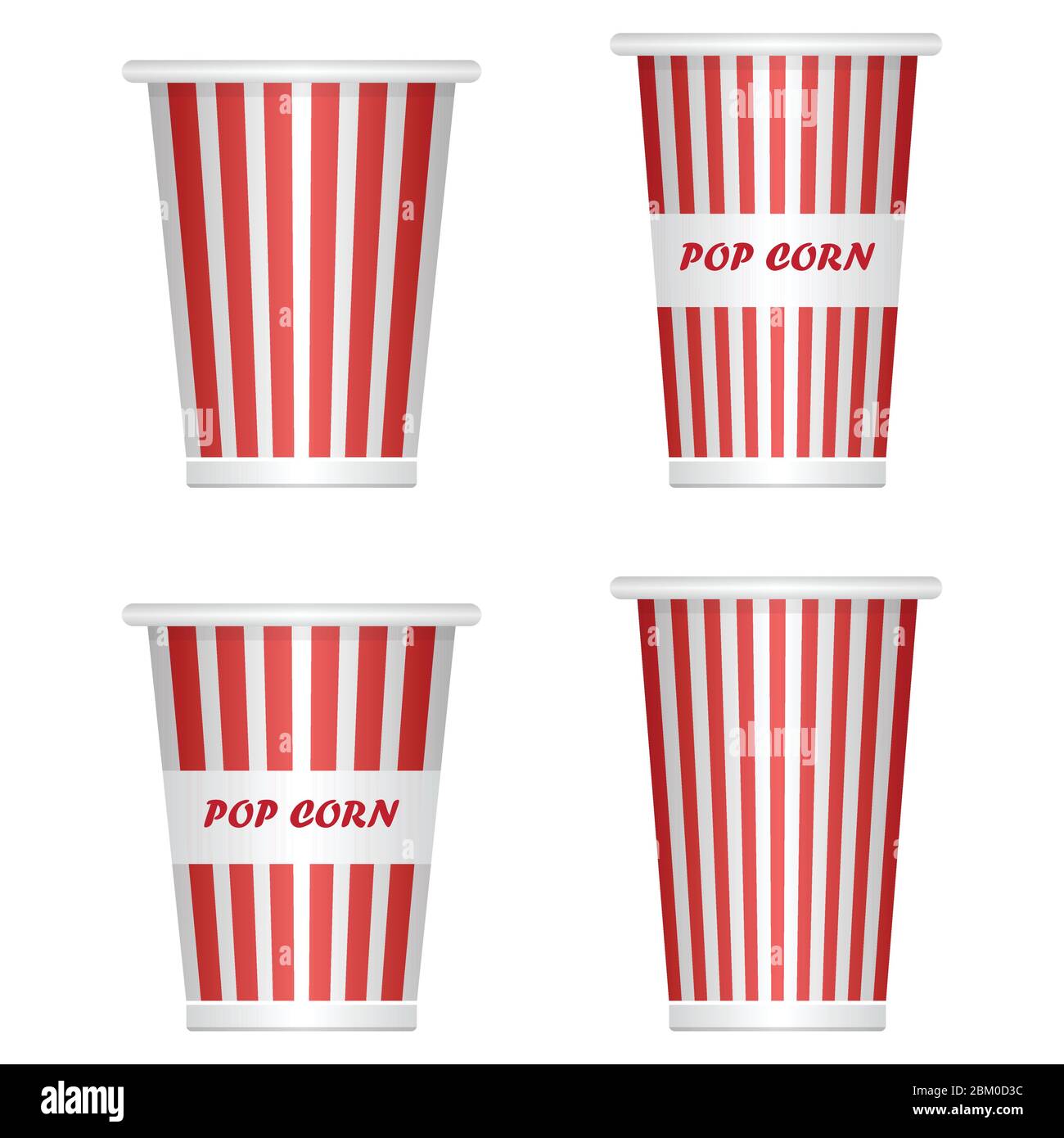 Empty popcorn bucket vector illustration isolated on white background