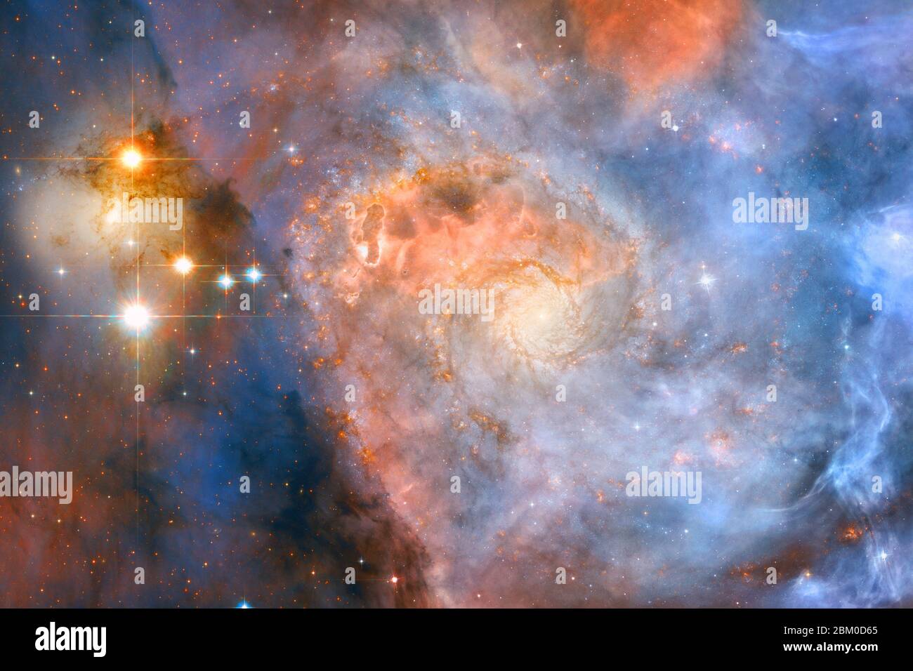 Galaxy in outer space. Beautiful science fiction wallpaper. Elements of this image furnished by NASA Stock Photo