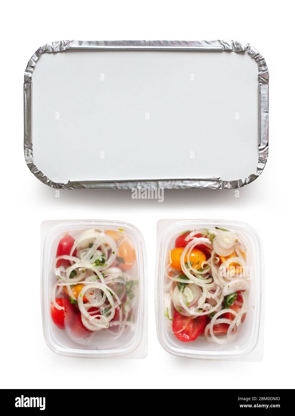 Disposable Plastic Food Container On White Backdrop Stock Photo