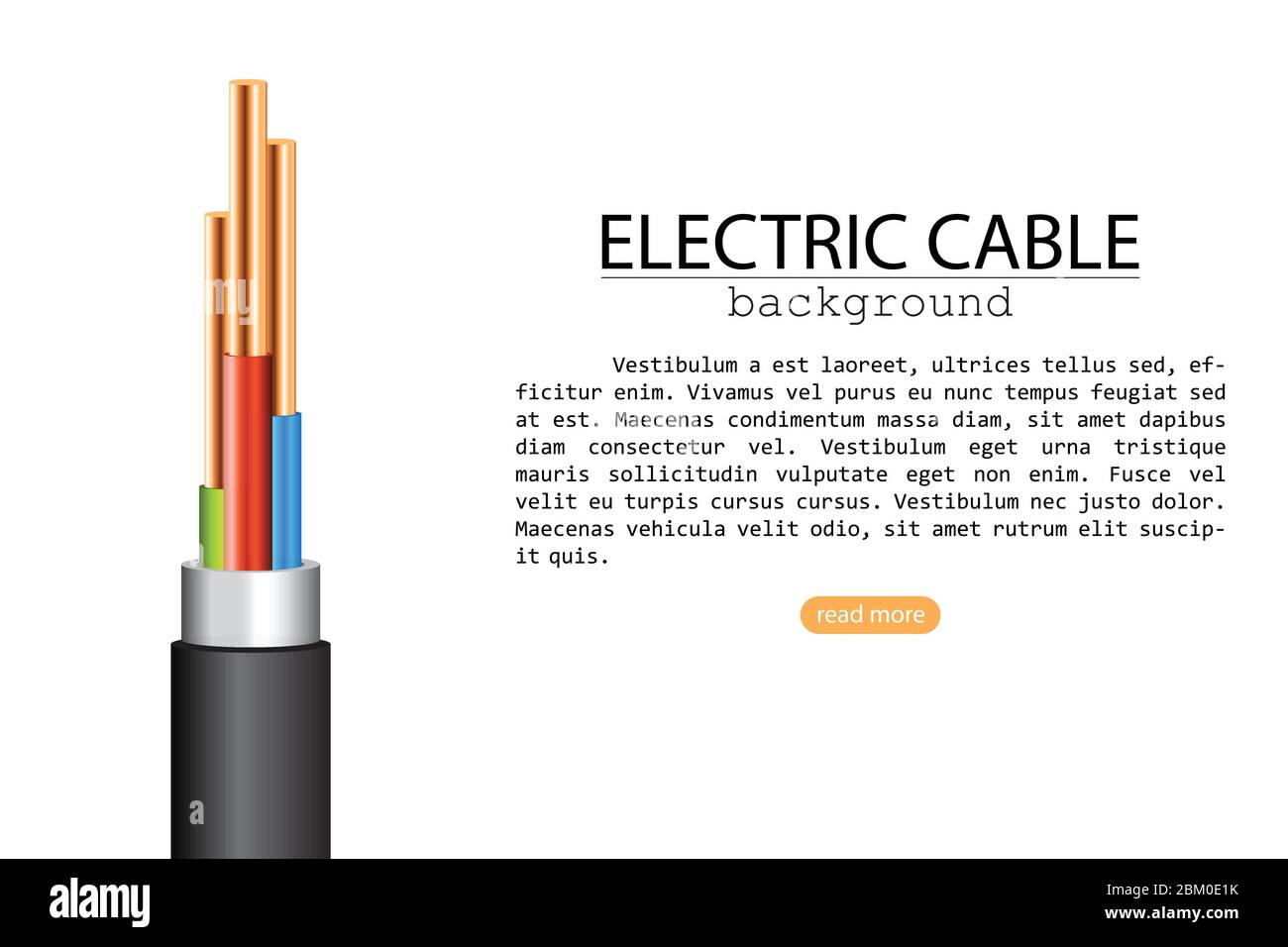 Electric cable vector illustration isolated on white background