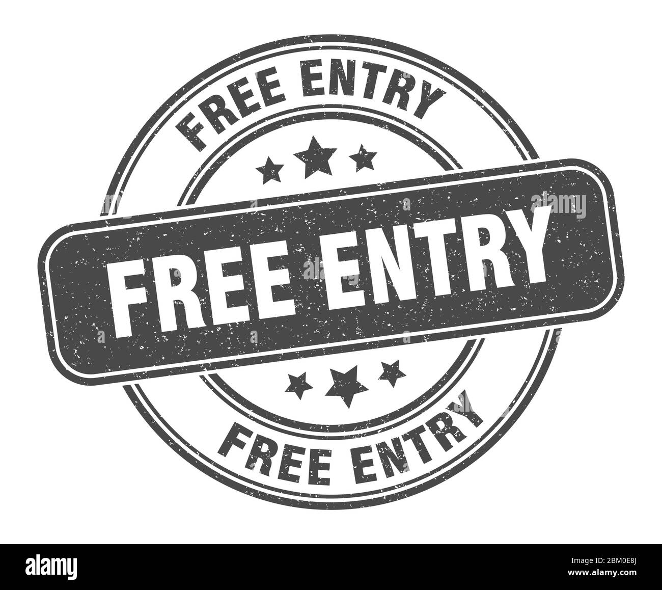 free entry stamp. free entry label. round grunge sign Stock Vector