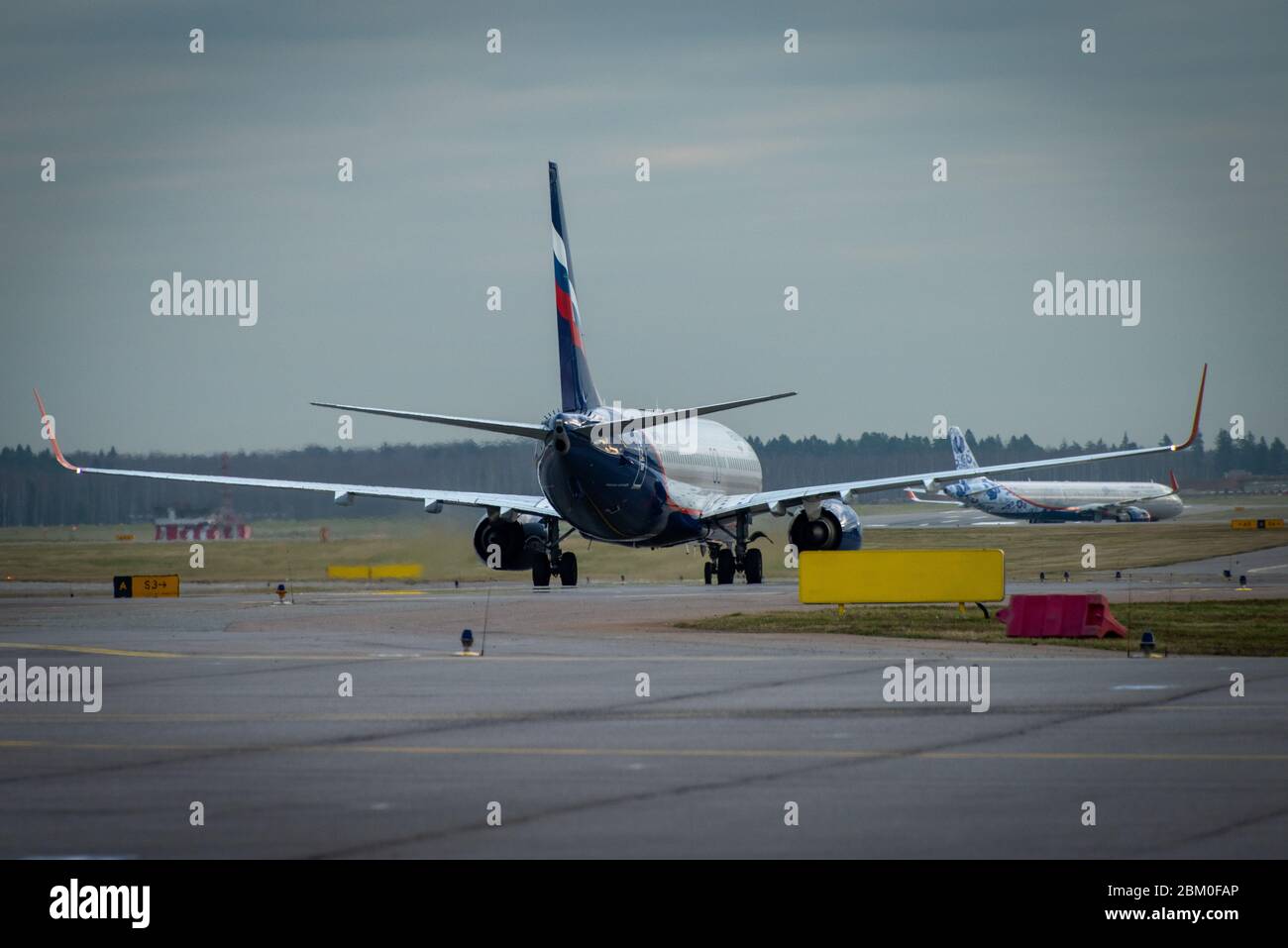 October 29, 2019, Moscow, Russia. Plane  Aeroflot - Russian Airlines at Sheremetyevo airport in Moscow. Stock Photo