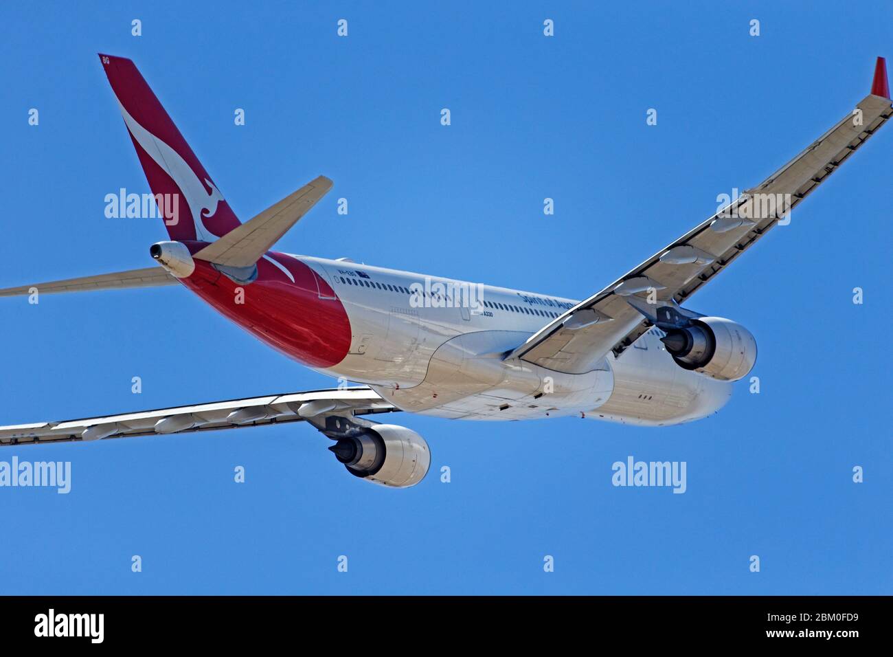 Qantas Airbus A330-203 in flight Stock Photo