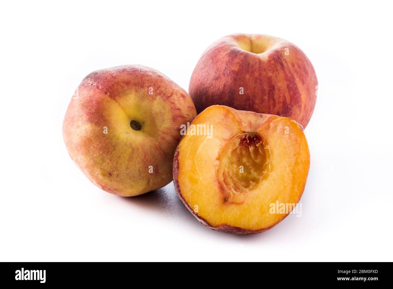 Fresh peach isolated on white background Stock Photo